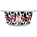 Cowprint w/Cowboy Stainless Steel Dog Bowl - Medium (Personalized)