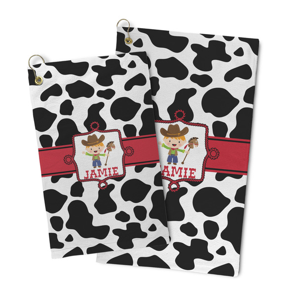 Cowprint w/Cowboy Microfiber Golf Towel - PARENT/MAIN