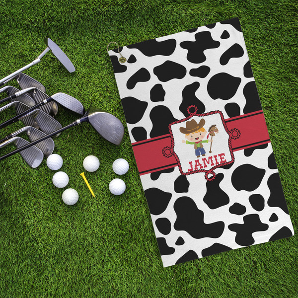 Cowprint w/Cowboy Microfiber Golf Towels - LIFESTYLE