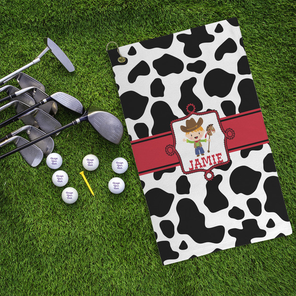 Cowprint w/Cowboy Microfiber Golf Towels - LIFESTYLE