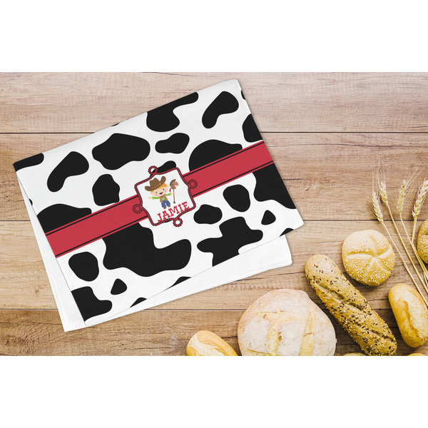 Cowprint w/Cowboy Microfiber Kitchen Towel - LIFESTYLE