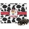 Cowprint w/Cowboy Microfleece Dog Blanket - Large