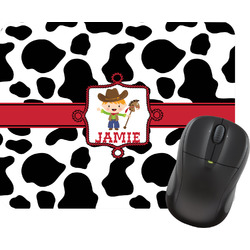 Cowprint w/Cowboy Rectangular Mouse Pad (Personalized)