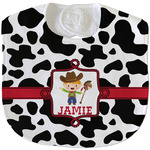 Cowprint w/Cowboy Velour Baby Bib w/ Name or Text