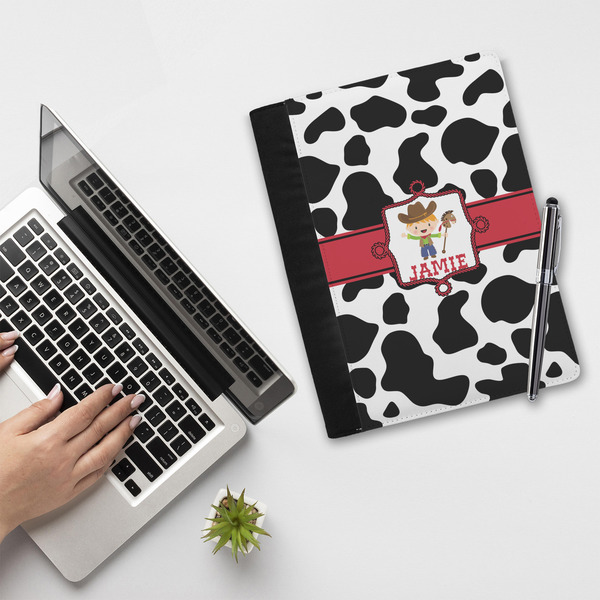 Cowprint w/Cowboy Notebook Padfolio - LIFESTYLE (large)
