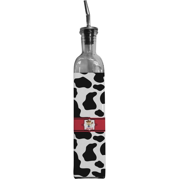 Custom Cowprint w/Cowboy Oil Dispenser Bottle (Personalized)
