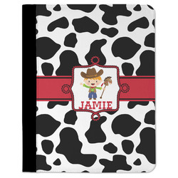 Cowprint w/Cowboy Padfolio Clipboard - Large (Personalized)