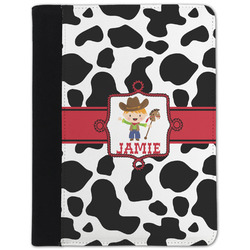 Cowprint w/Cowboy Padfolio Clipboard - Small (Personalized)