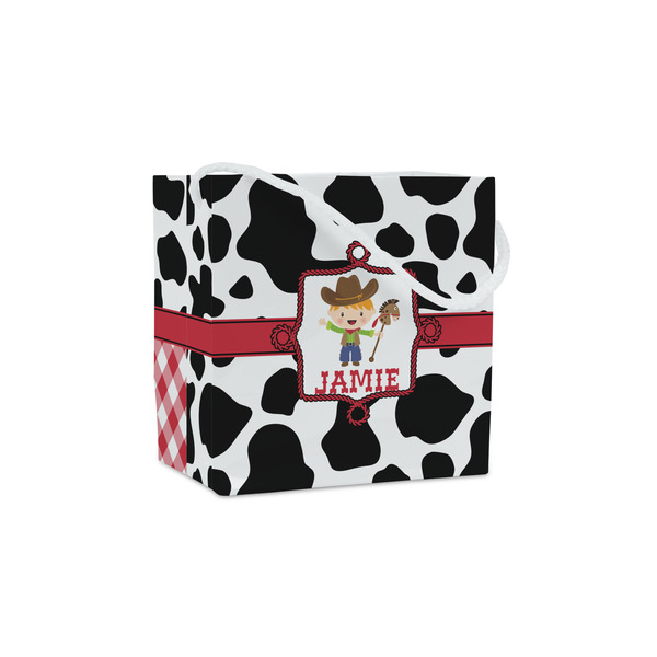 Custom Cowprint w/Cowboy Party Favor Gift Bags - Matte (Personalized)