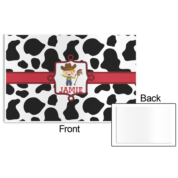 Cowprint w/Cowboy Disposable Paper Placemat - Front & Back