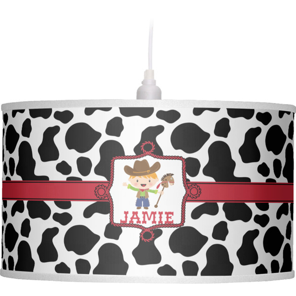 Cowprint w/Cowboy Pendant Lamp Shade