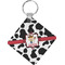 Cowprint w/Cowboy Personalized Diamond Key Chain