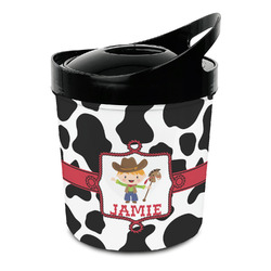 Cowprint w/Cowboy Plastic Ice Bucket (Personalized)