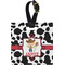 Cowprint w/Cowboy Plastic Luggage Tag - Square w/ Name or Text