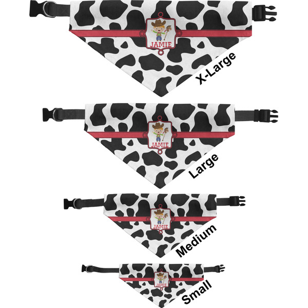 Cowprint w/Cowboy Pet Bandana Sizes