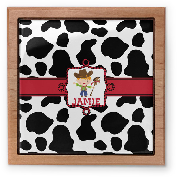 Cowprint w/Cowboy Pet Urn - Apvl