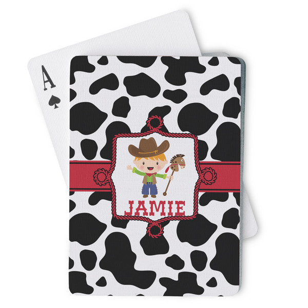Custom Cowprint w/Cowboy Playing Cards (Personalized)