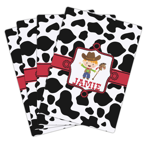 Cowprint w/Cowboy Playing Cards - Hand Back View