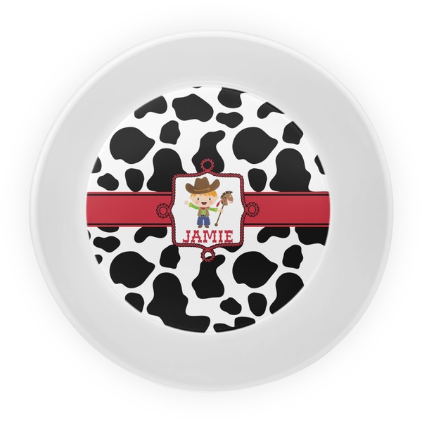 Cowprint w/Cowboy Melamine Bowl - Center