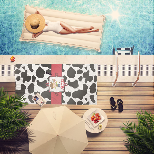 Cowprint w/Cowboy Pool Towel Lifestyle