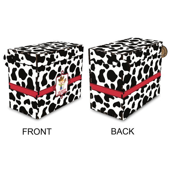 Cowprint w/Cowboy Recipe Box - Full Color - Approval