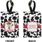 Cowprint w/Cowboy Rectangle Luggage Tag (Front + Back)