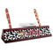 Cowprint w/Cowboy Red Mahogany Nameplates with Business Card Holder - Angle