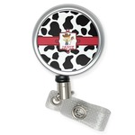 Cowprint w/Cowboy Retractable Badge Reel (Personalized)