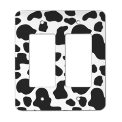 Cowprint w/Cowboy Rocker Style Light Switch Cover - Two Switch