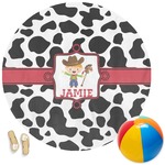 Cowprint w/Cowboy Round Beach Towel (Personalized)