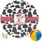 Cowprint w/Cowboy Round Beach Towel (Personalized)