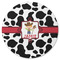 Cowprint w/Cowboy Round Rubber Backed Coaster (Personalized)