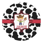 Cowprint w/Cowboy Round Decal - Small (Personalized)