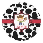Cowprint w/Cowboy Round Decal - Medium (Personalized)