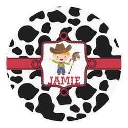 Cowprint w/Cowboy Round Decal (Personalized)