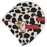 Cowprint w/Cowboy Round Linen Placemat - Double Sided - Set of 4 (Personalized)