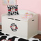 Cowprint w/Cowboy Round Wall Decal on Toy Chest