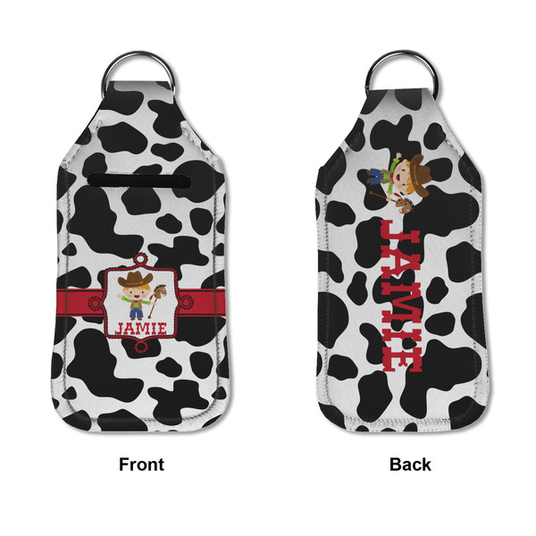 Cowprint w/Cowboy Sanitizer Holder Keychain - Large APPROVAL (Flat)