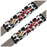 Cowprint w/Cowboy Seat Belt Covers (Set of 2) (Personalized)