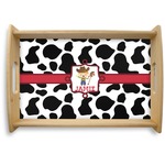Cowprint w/Cowboy Natural Wooden Tray - Small (Personalized)