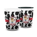 Cowprint w/Cowboy Ceramic Shot Glass - 1.5 oz (Personalized)