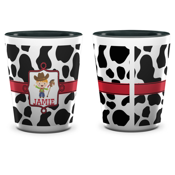 Cowprint w/Cowboy Shot Glass - Two Tone - APPROVAL