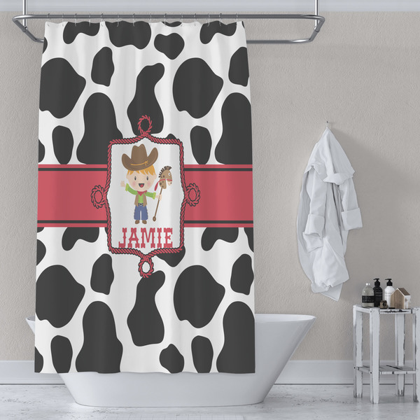 Cowprint w/Cowboy Shower Curtain Lifestyle