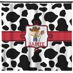 Cowprint w/Cowboy Shower Curtain - Custom Size (Personalized)