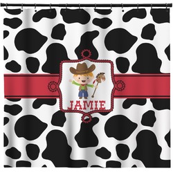 Cowprint w/Cowboy Shower Curtain - Custom Size (Personalized)