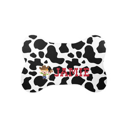 Cowprint w/Cowboy Bone Shaped Dog Food Mat (Small) (Personalized)