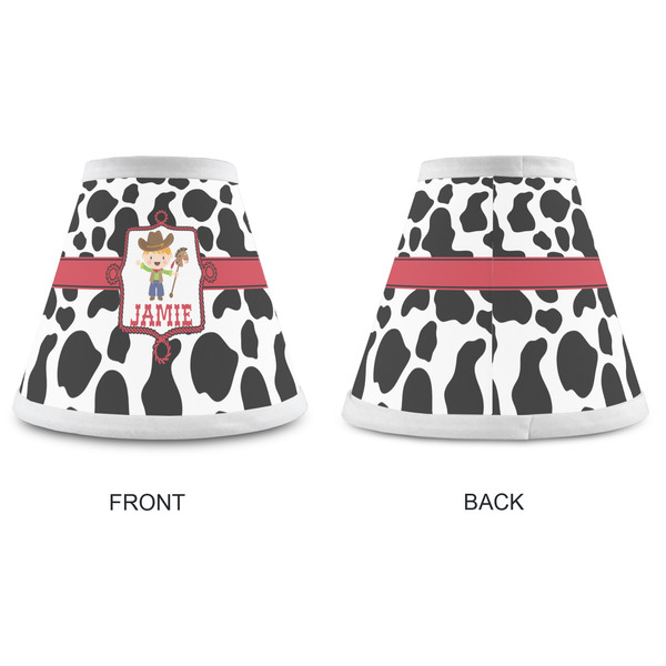 Cowprint w/Cowboy Small Chandelier Lamp - Approval