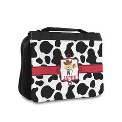 Cowprint w/Cowboy Toiletry Bag - Small (Personalized)