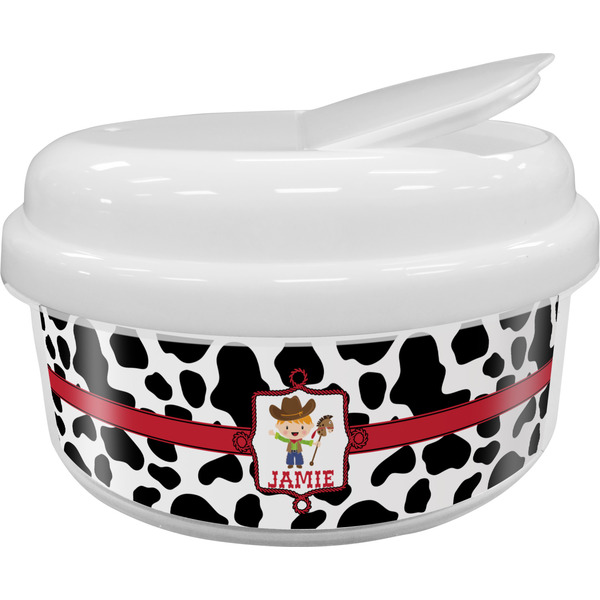 Custom Cowprint w/Cowboy Snack Container (Personalized)