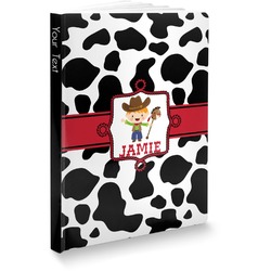Cowprint w/Cowboy Softbound Notebook - 7.25" x 10" (Personalized)